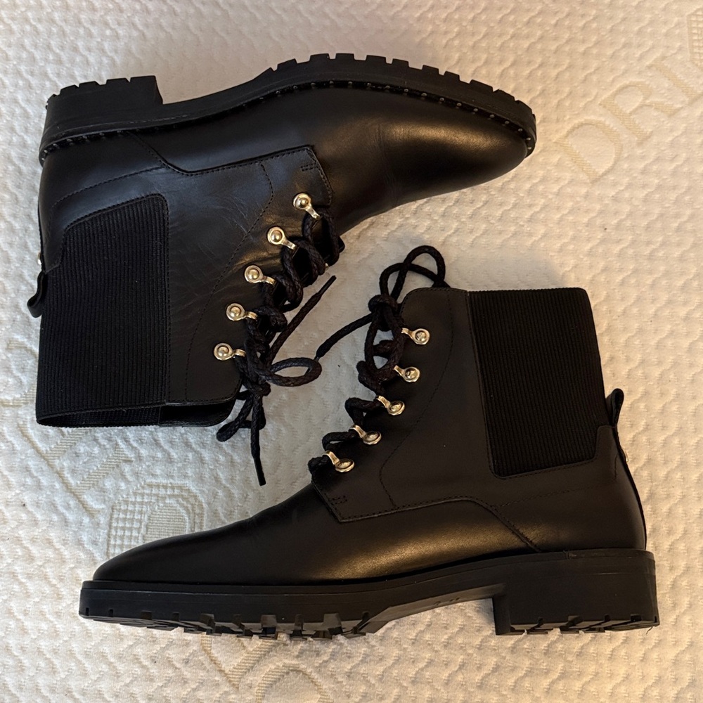 Massimo Dutti Black Lug sole s. 39 stud low boot
